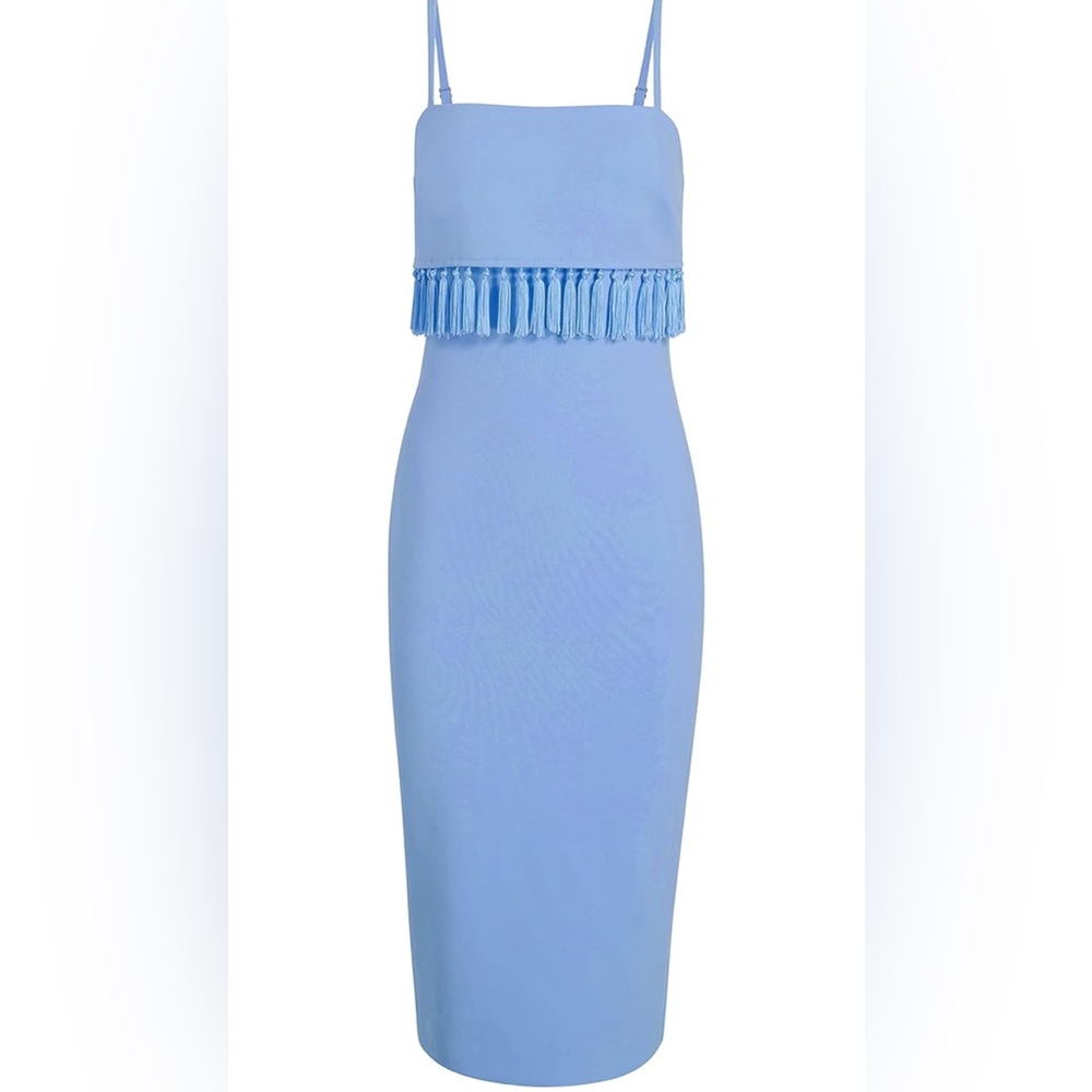 NEW Likely Blue Spaghetti Strap Sheath Midi Dress - Picture 1 of 3